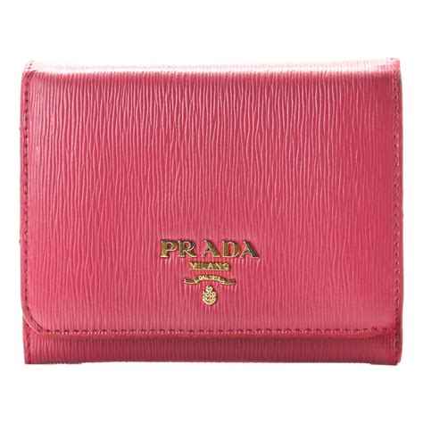 prada vitello trifold wallet fuchsia|Prada Wallets .